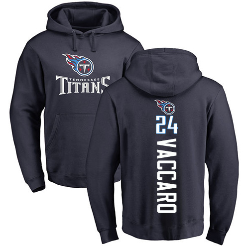 Tennessee Titans Men Navy Blue Kenny Vaccaro Backer NFL Football #24 Pullover Hoodie Sweatshirts